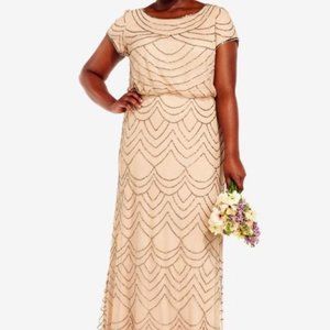 Adrianna Papell Plus Size Beaded Blouson Gown